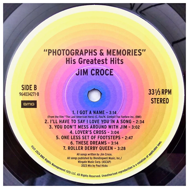 JIM CROCE - HIS GREATEST HITS / VINILO 7