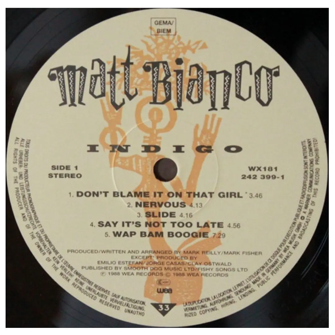 MATT BIANCO - INDIGO / VINILO USADO 5