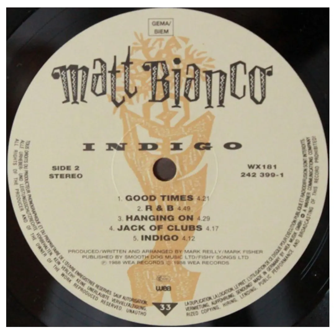 MATT BIANCO - INDIGO / VINILO USADO 6