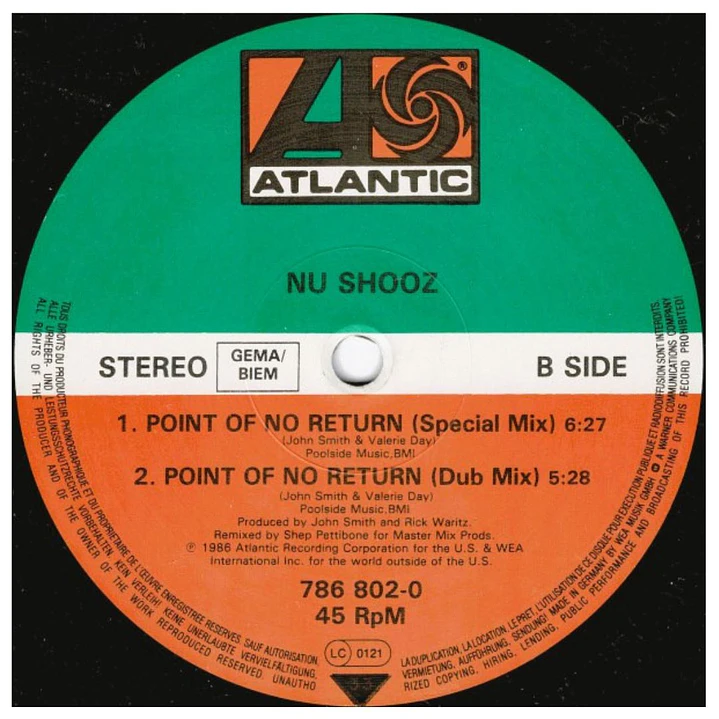 NU SHOOZ - POINT OF NO RETURN / 12
