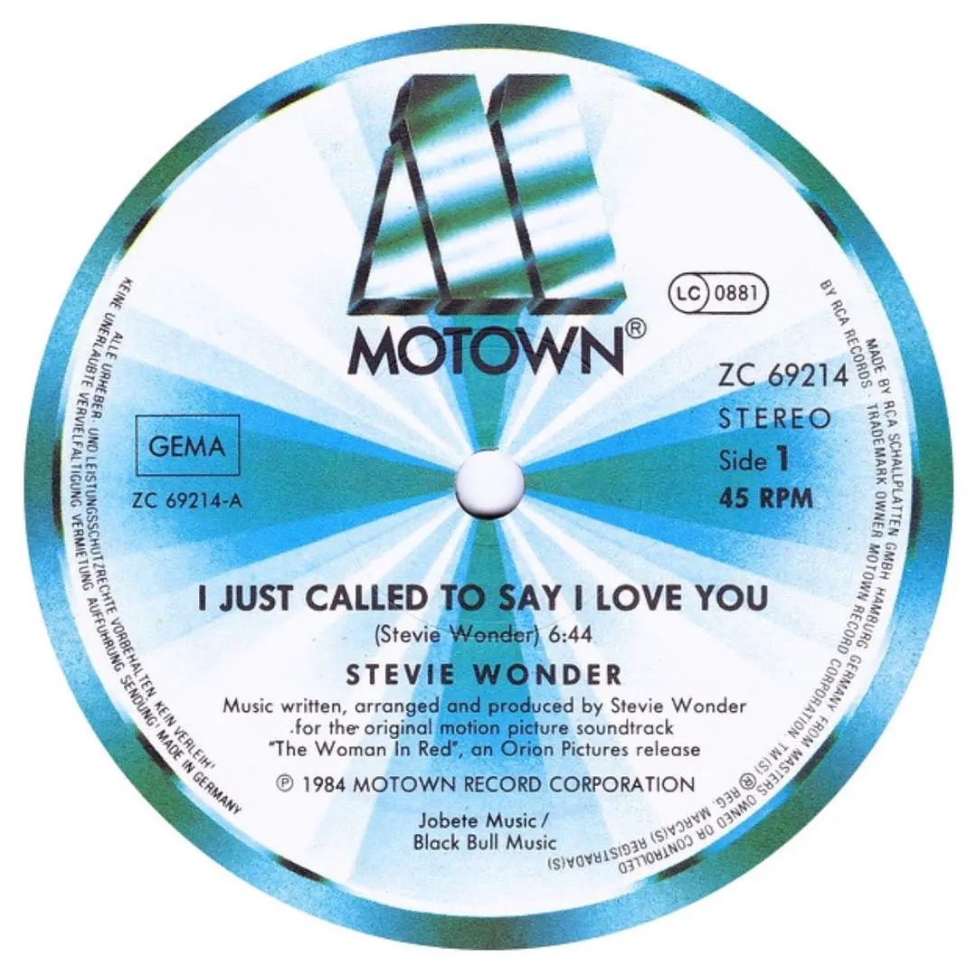 STEVIE WONDER - I JUST CALLED TO SAY I LOVE YOU / 12