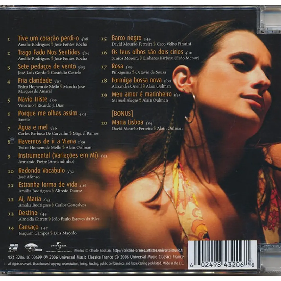 CRISTINA BRANCO - LIVE / CD USADO 2