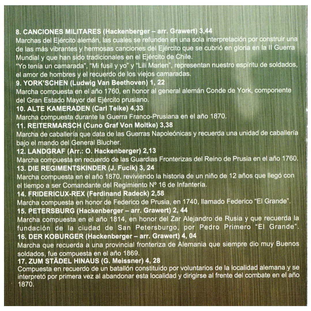 GRAN PARADA - BANDA INSTRUMENTAL ESCUELA MILITAR DEL LIBERTADOR BERNARDO O'HIGGINS / CD USADO 6