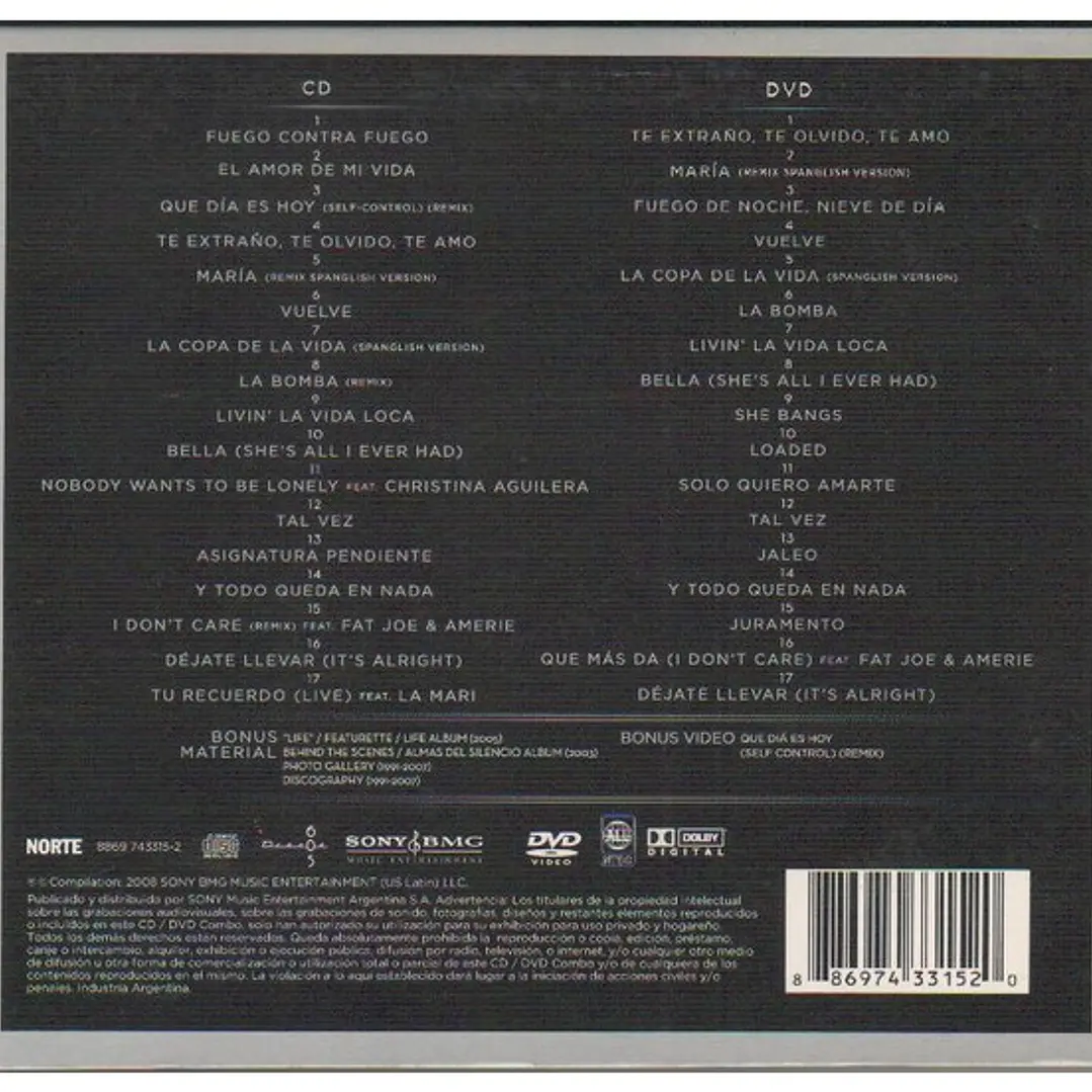 RICKY MARTIN - 17 (CD+DVD) (DIGIPACK) / CD USADO 2