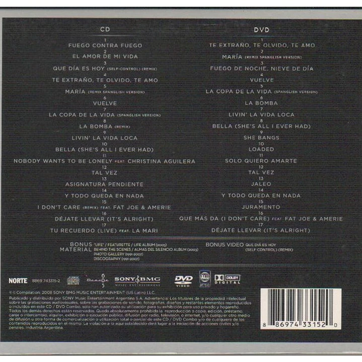RICKY MARTIN - 17 (CD+DVD) (DIGIPACK) / CD USADO 2