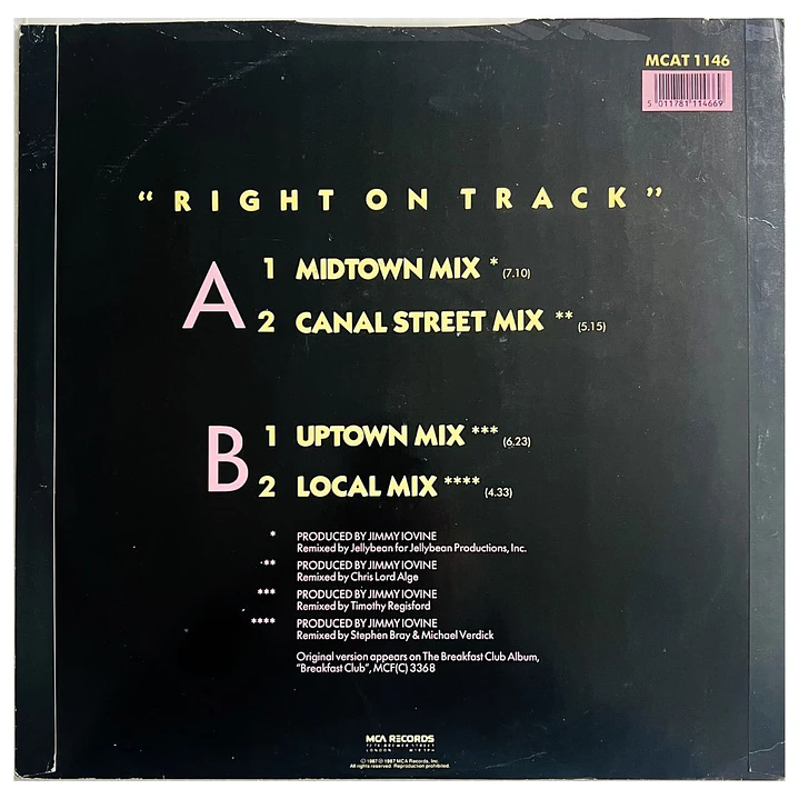 BREAKFAST CLUB - RIGHT ON TRACK / 12
