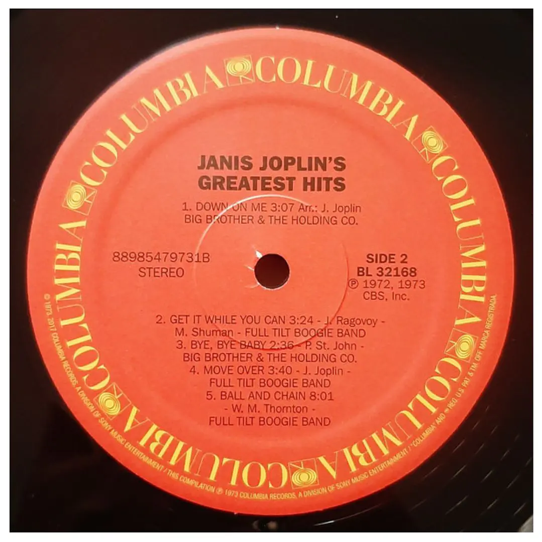 JANIS JOPLIN - JANIS JOPLIN'S GREATEST HITS / VINILO 5