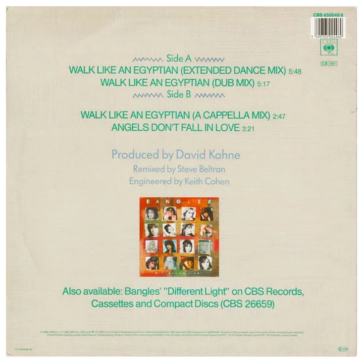 BANGLES - WALK LIKE AN EGYPTIAN / 12
