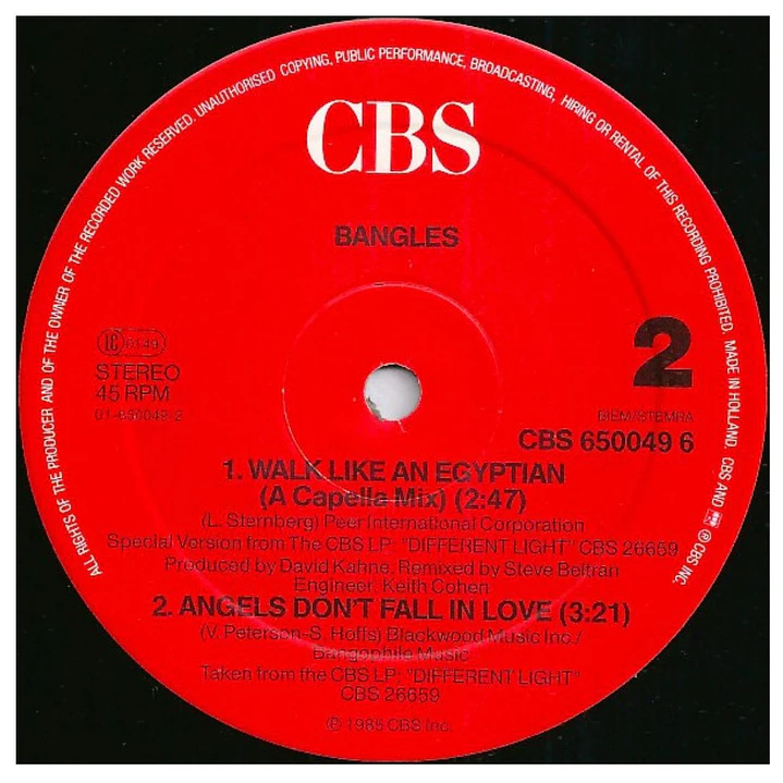 BANGLES - WALK LIKE AN EGYPTIAN / 12