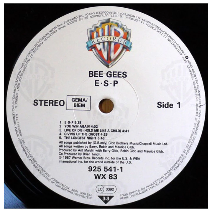 BEE GEES - E·S·P / VINILO USADO 5
