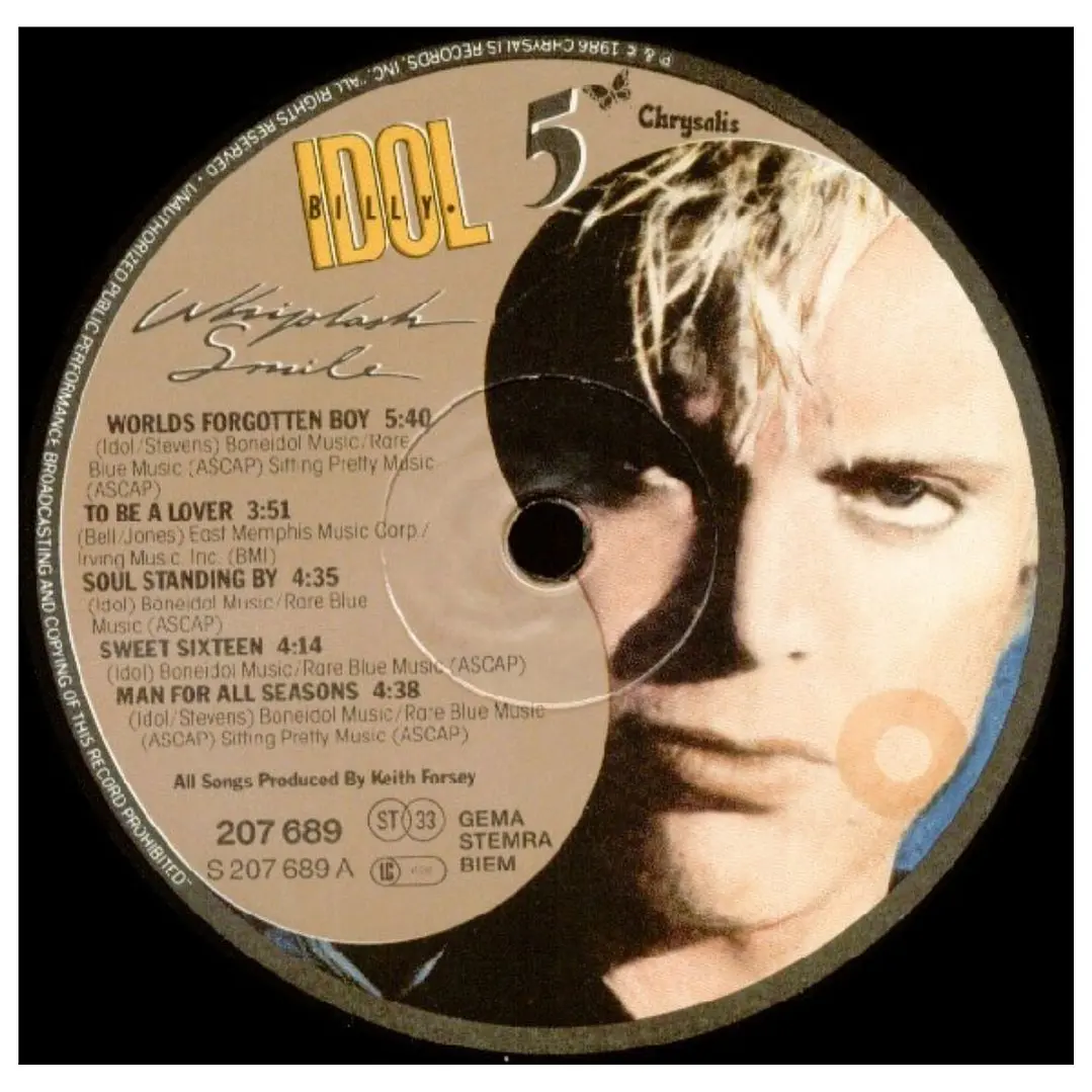BILLY IDOL - WHIPLASH SMILE / VINILO USADO  5