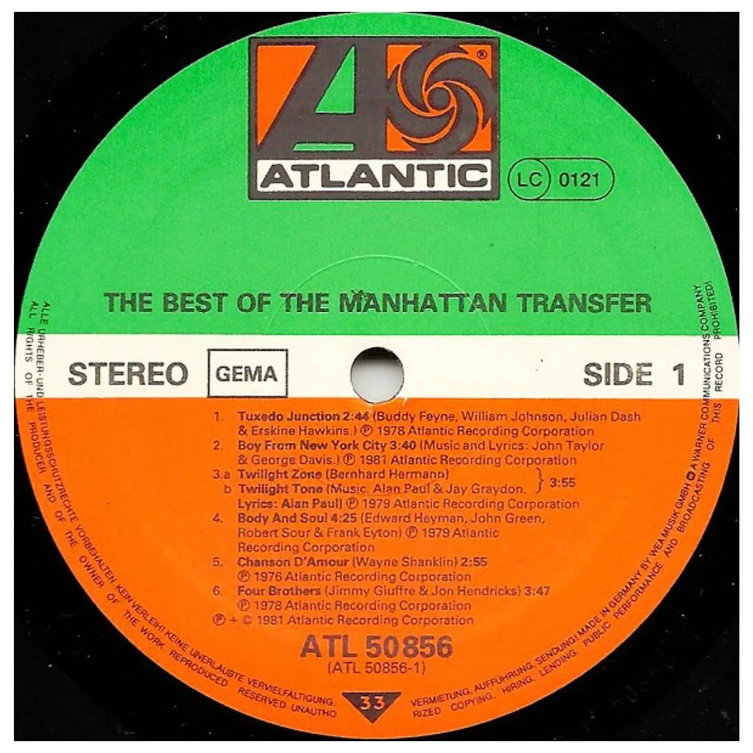 MANHATTAN TRANSFER - THE BEST OF / VINILO USADO 3