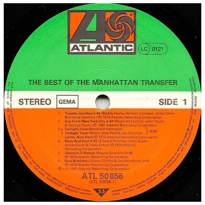 MANHATTAN TRANSFER - THE BEST OF / VINILO USADO 3