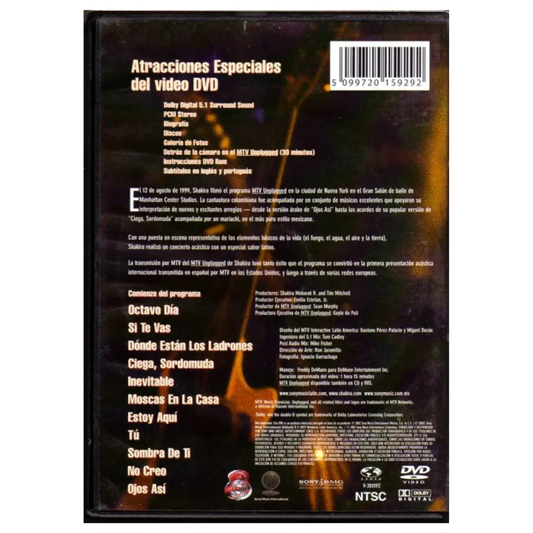 SHAKIRA - MTV UNPLUGGED / DVD 2