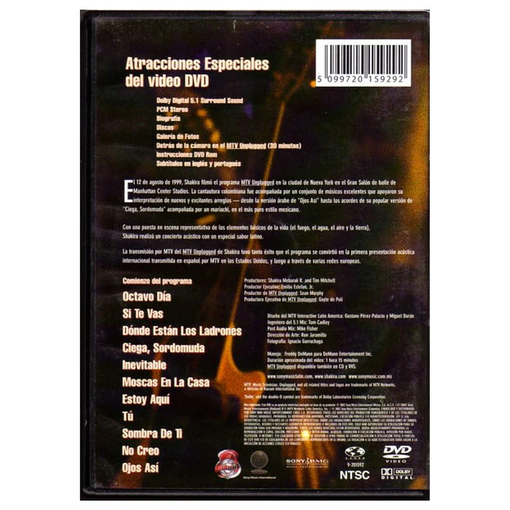 SHAKIRA - MTV UNPLUGGED / DVD 2