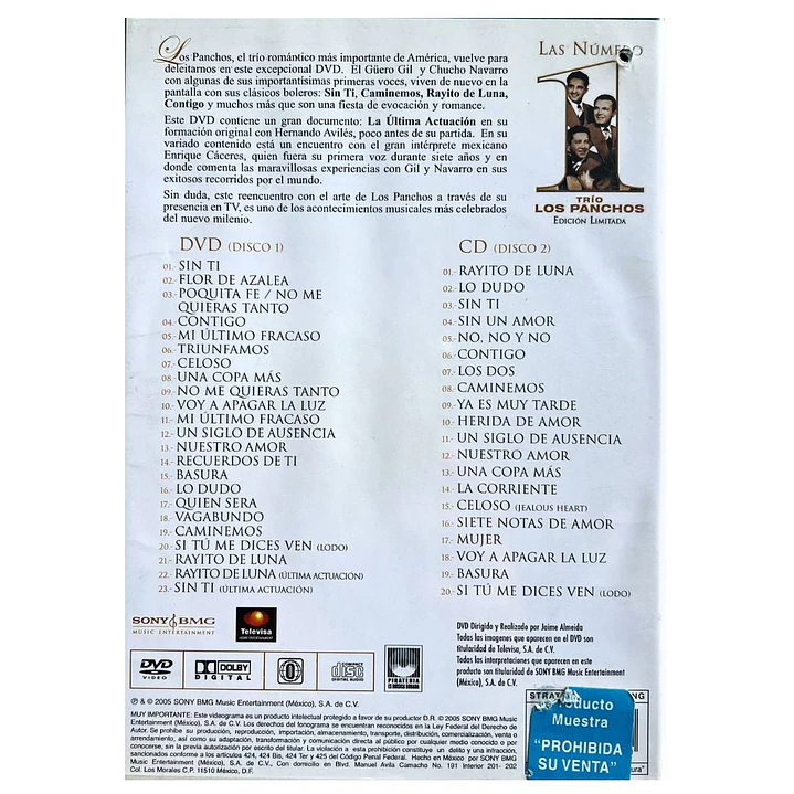 TRIO LOS PANCHOS - LAS NUMERO 1 (DVD+CD) / DVD USADO 2