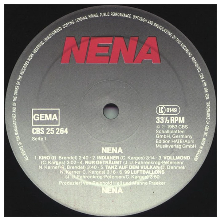NENA - NENA (ALBUM) / VINILO USADO 3