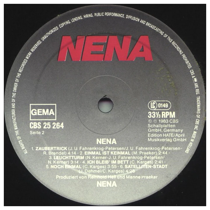 NENA - NENA (ALBUM) / VINILO USADO 4