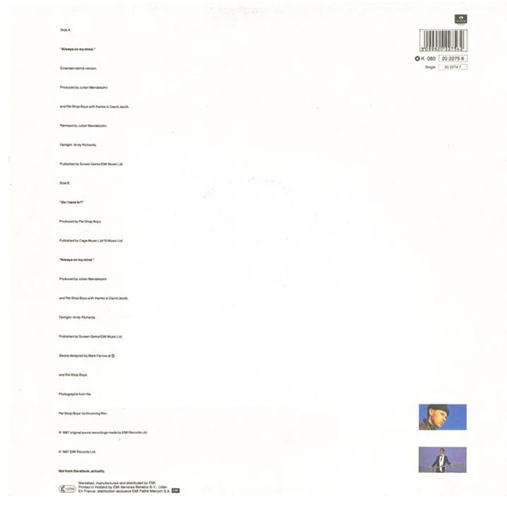 PET SHOP BOYS - ALWAYS ON MY MIND / 12