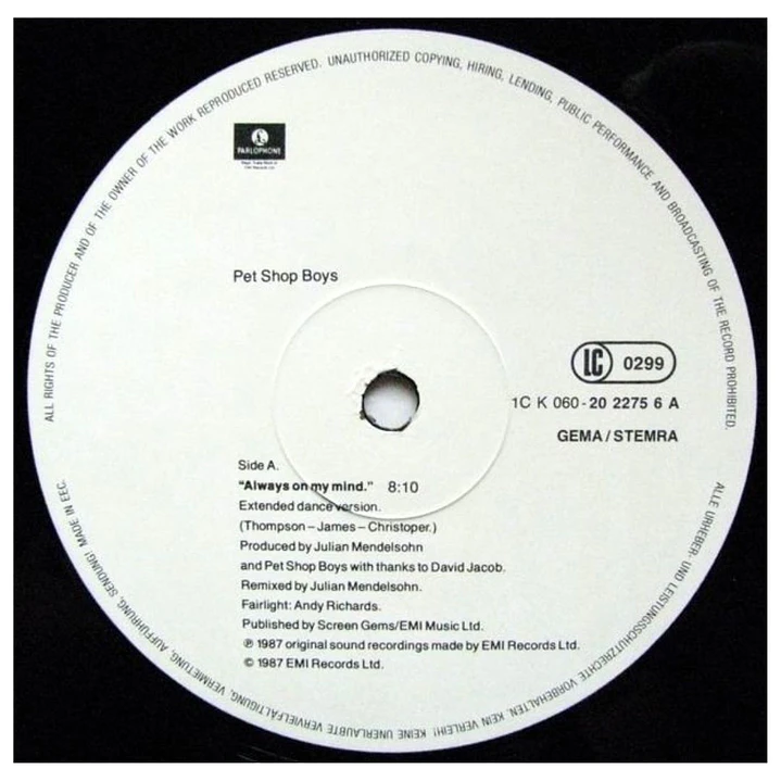 PET SHOP BOYS - ALWAYS ON MY MIND / 12