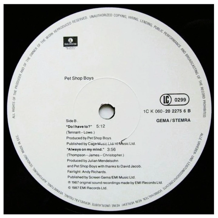 PET SHOP BOYS - ALWAYS ON MY MIND / 12
