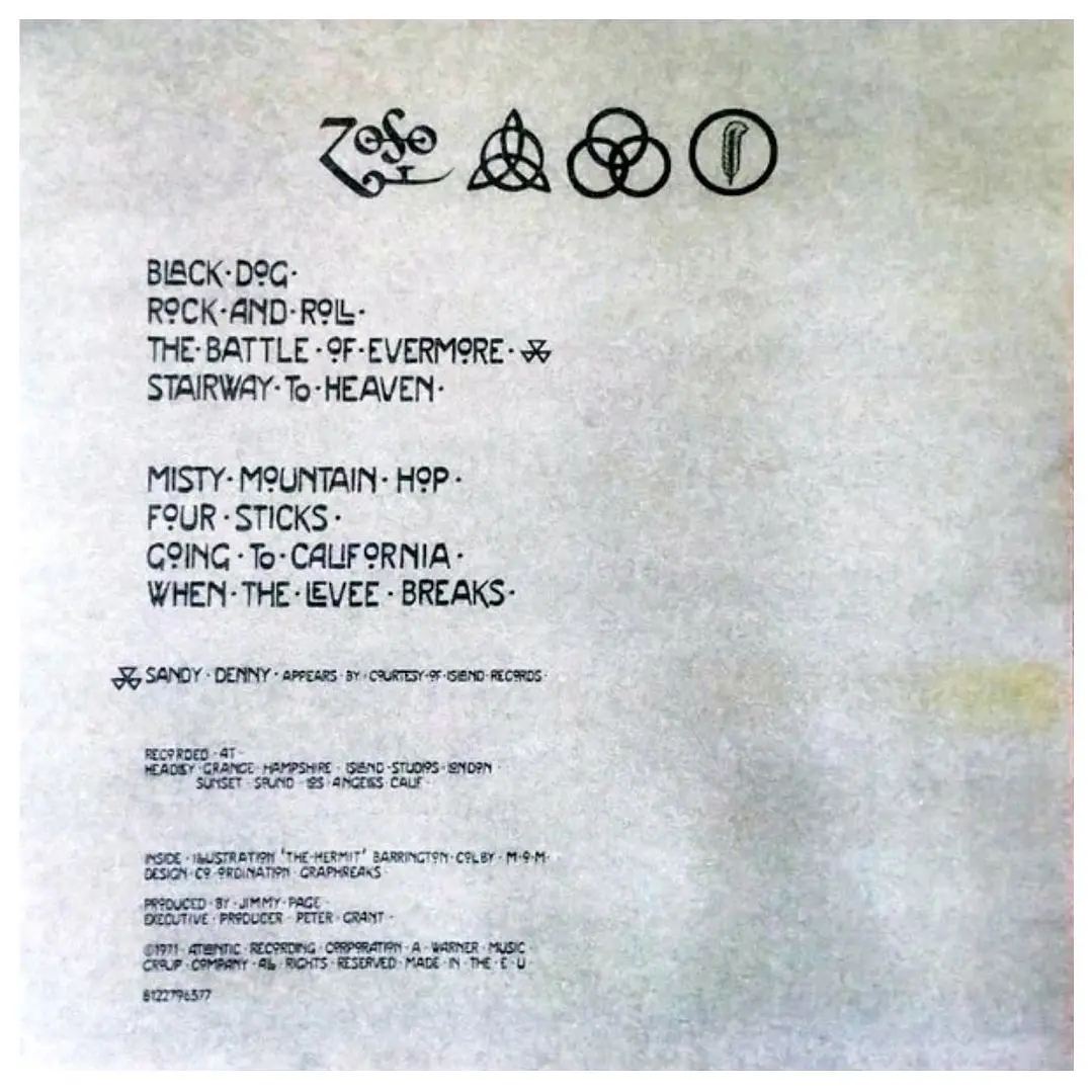 LED ZEPPELIN - LED ZEPPELIN IV / VINILO 3