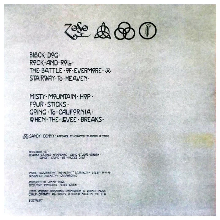 LED ZEPPELIN - LED ZEPPELIN IV / VINILO 3