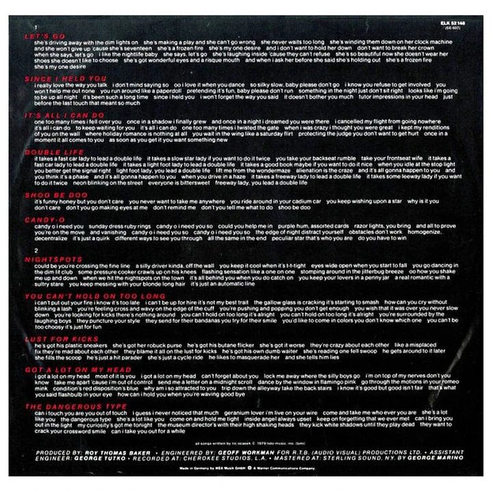 THE CARS - CANDY-O / VINILO USADO 4