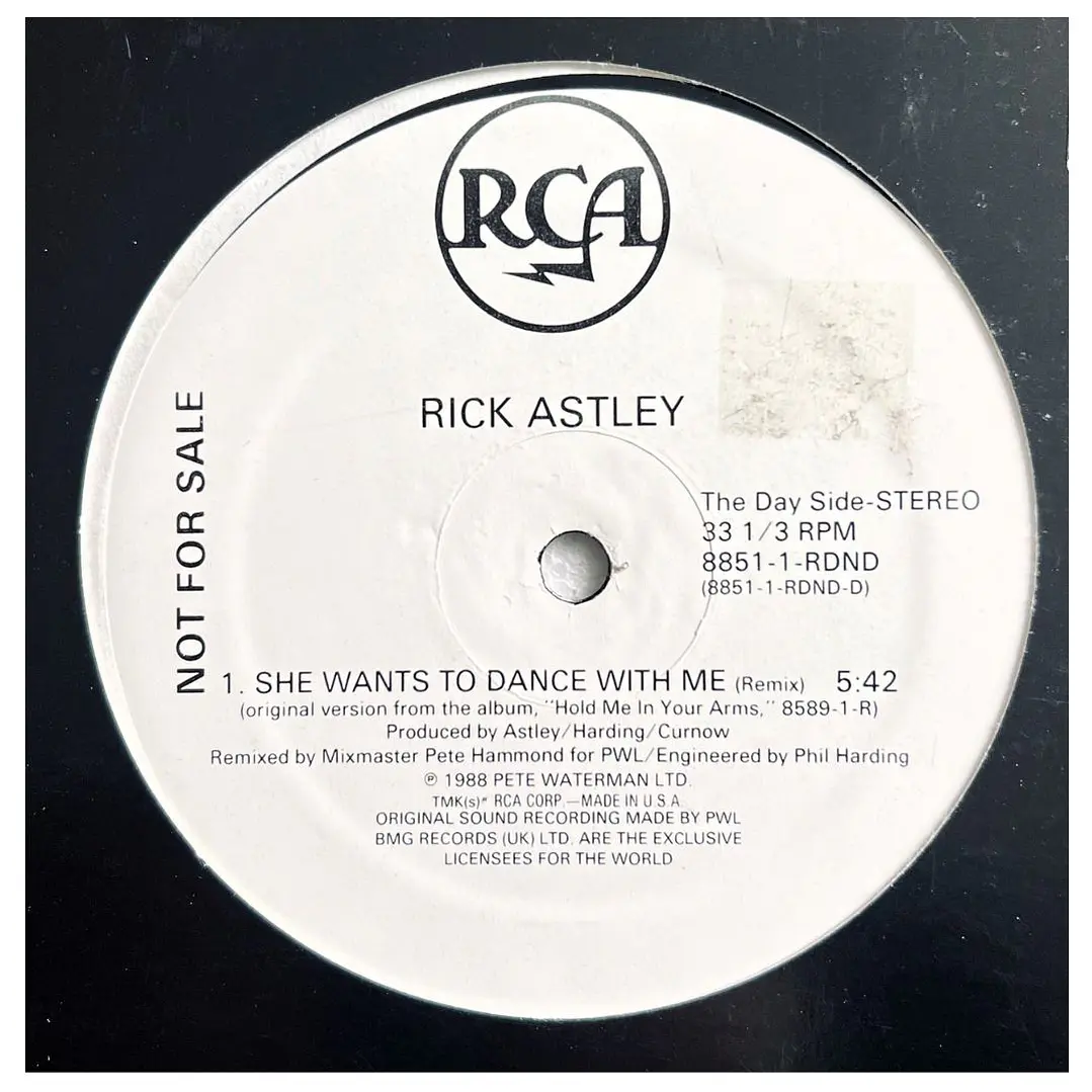 RICK ASTLEY - SHE WANTS TO DANCE WITH ME (NIGHT & DAY REMIXES) / 12