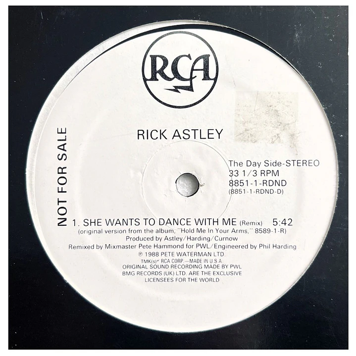 RICK ASTLEY - SHE WANTS TO DANCE WITH ME (NIGHT & DAY REMIXES) / 12