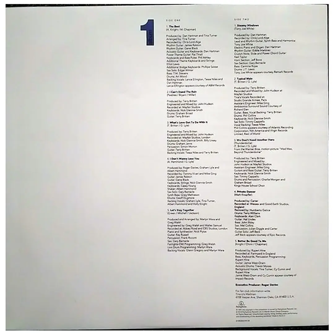 TINA TURNER - SIMPLY THE BEST (BLUE VINYL)(2LP) / VINILO 8