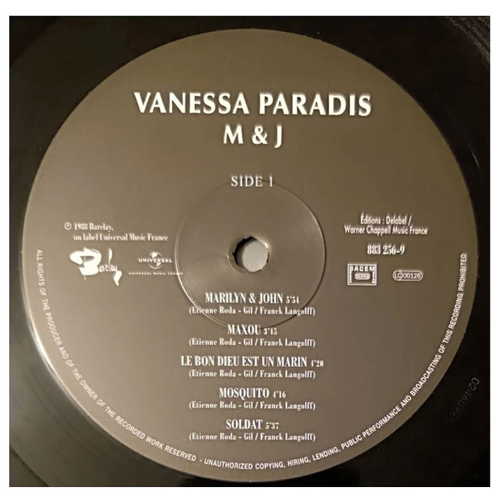 VANESSA PARADIS - M & J / VINILO 6