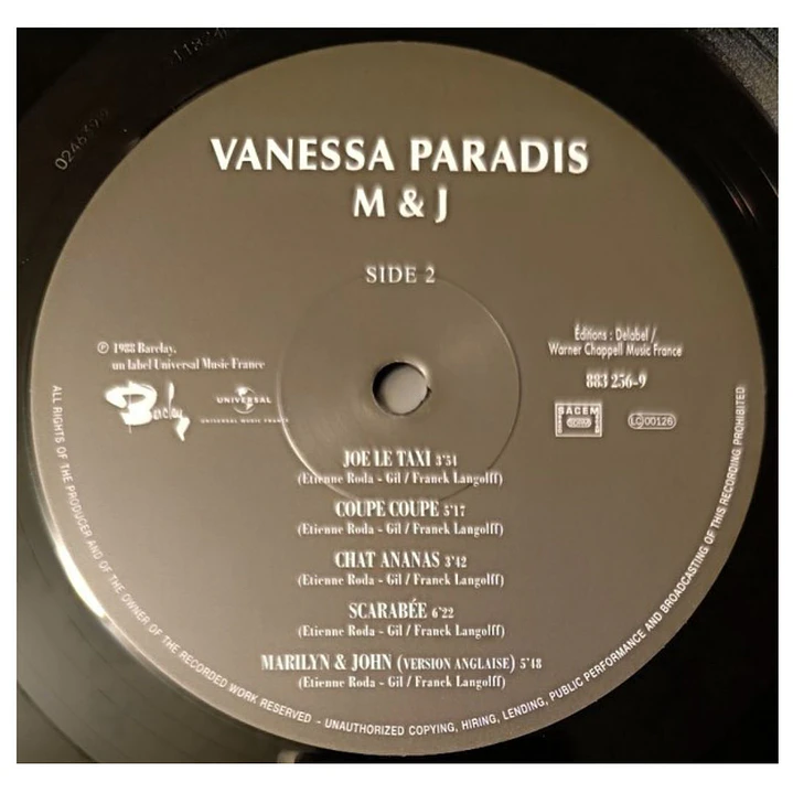 VANESSA PARADIS - M & J / VINILO 7