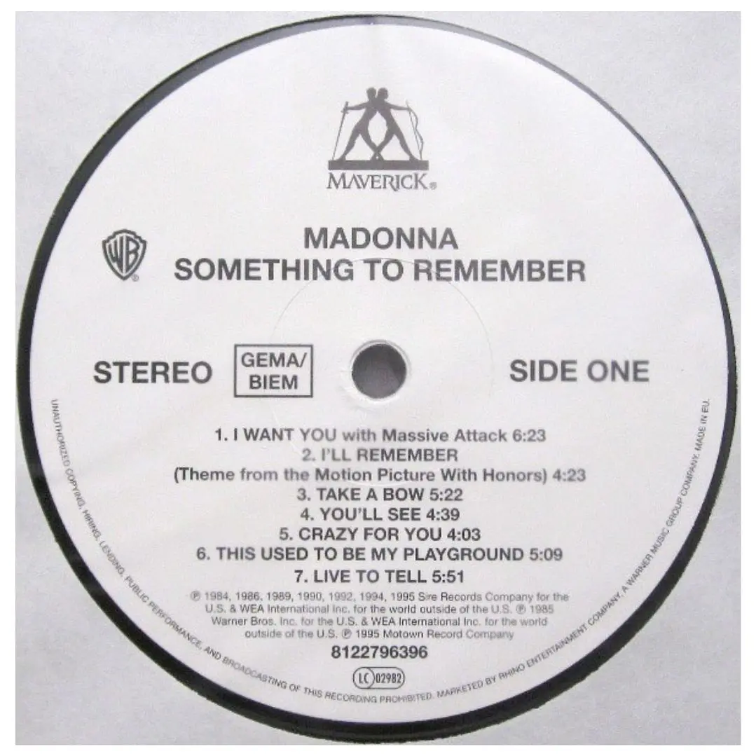 MADONNA - SOMETHING TO REMEMBER (ABIERTO) / VINILO ABIERTO 5