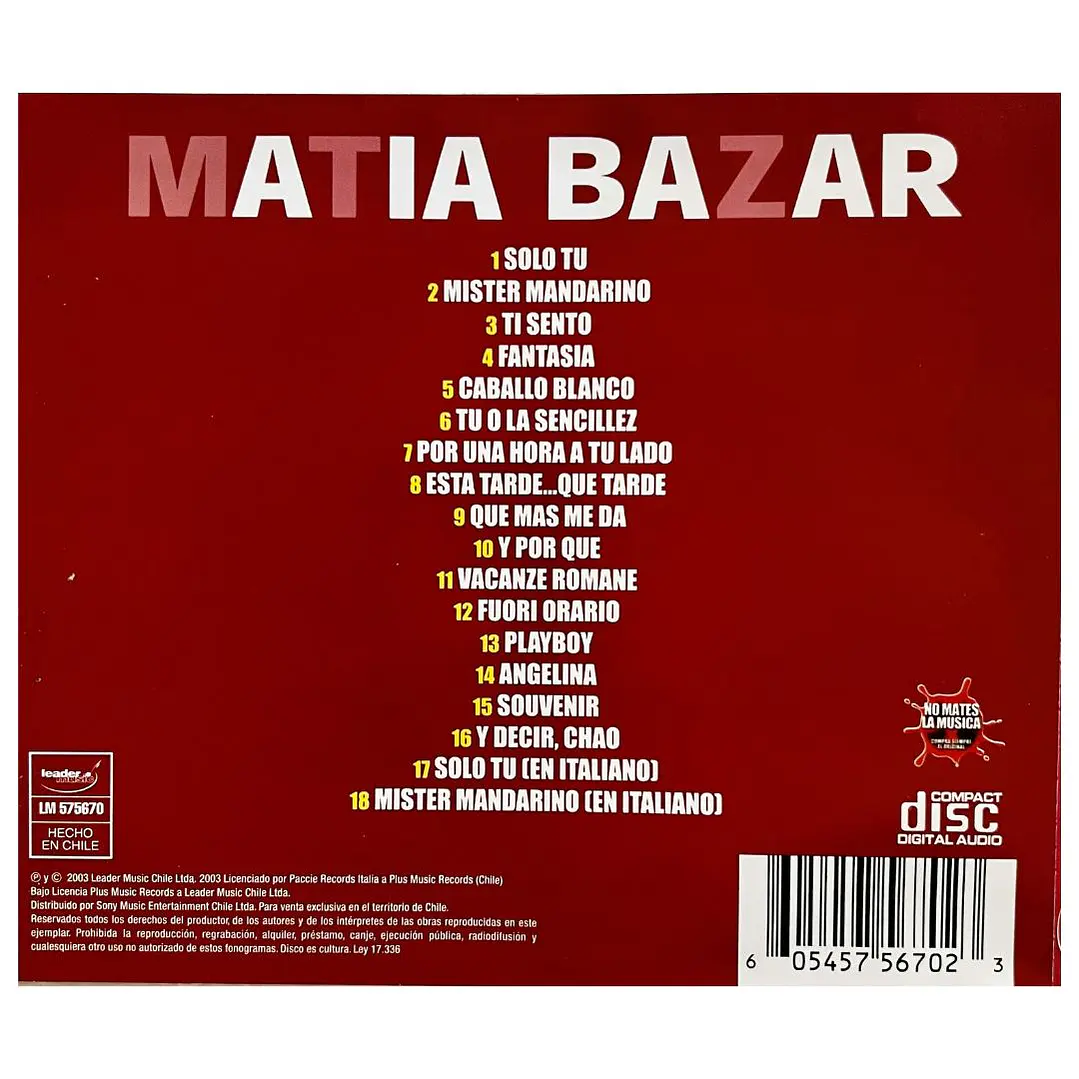 MATIA BAZAR - 18 GRANDES EXITOS / CD USADO 2