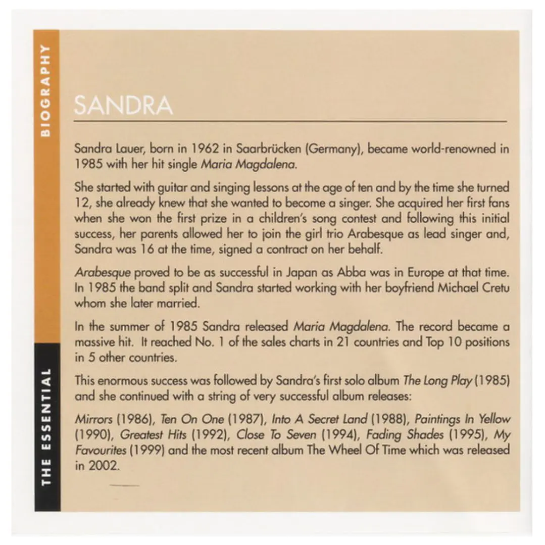 SANDRA - THE ESSENTIAL / CD 6