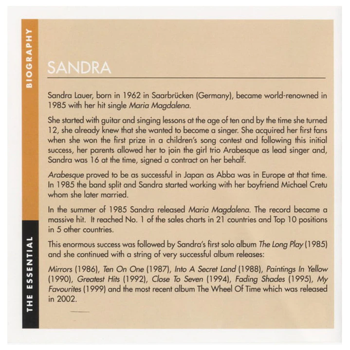 SANDRA - THE ESSENTIAL / CD 6