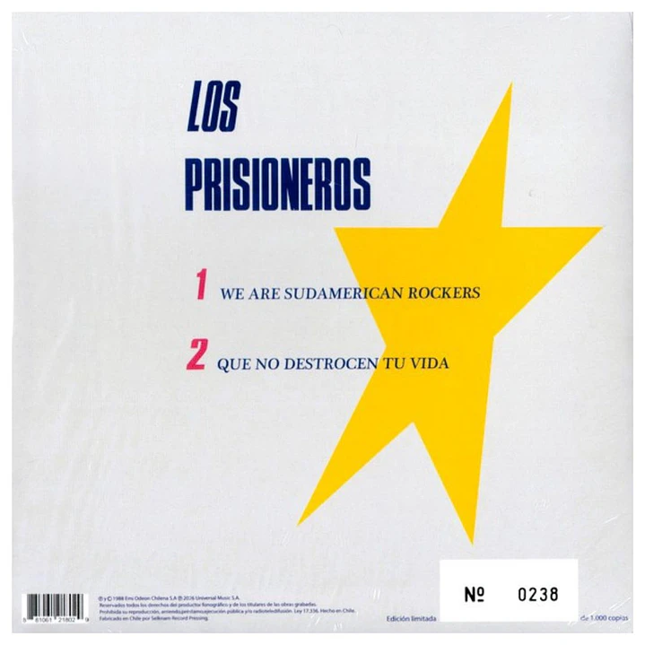 LOS PRISIONEROS - WE ARE SUDAMERICAN ROCKERS (CLEAR VINYL) / 7