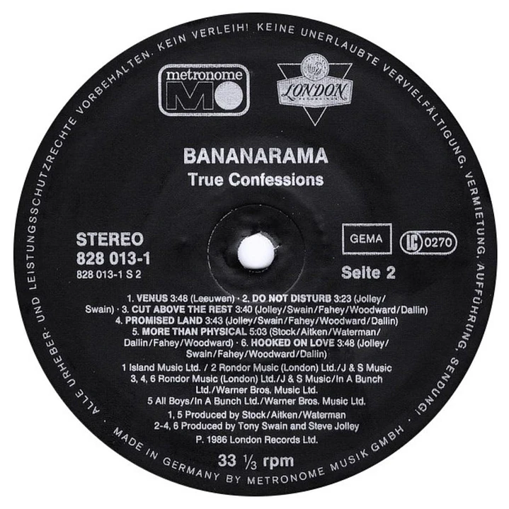 BANANARAMA - TRUE CONFESSIONS / VINILO USADO 6