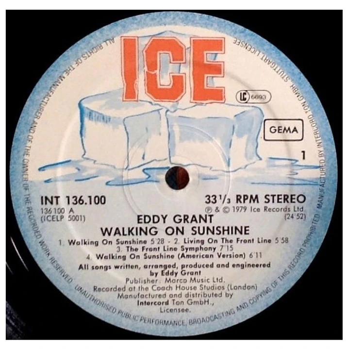 EDDY GRANT - WALKING ON SUNSHINE / VINILO USADO 3