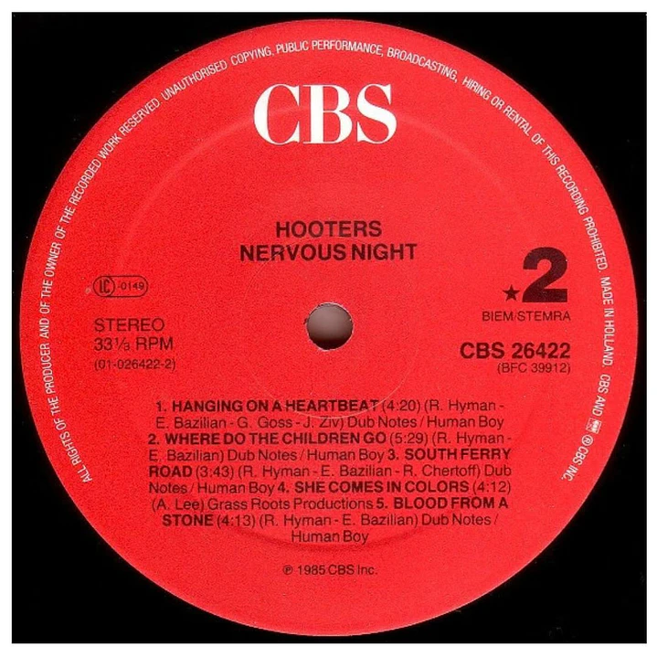HOOTERS - NERVOUS NIGHT / VINILO USADO 7