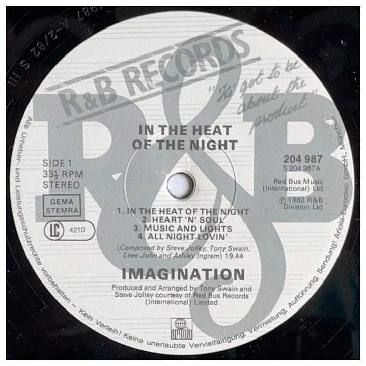 IMAGINATION - IN THE HEAT OF THE NIGHT / VINILO USADO 7