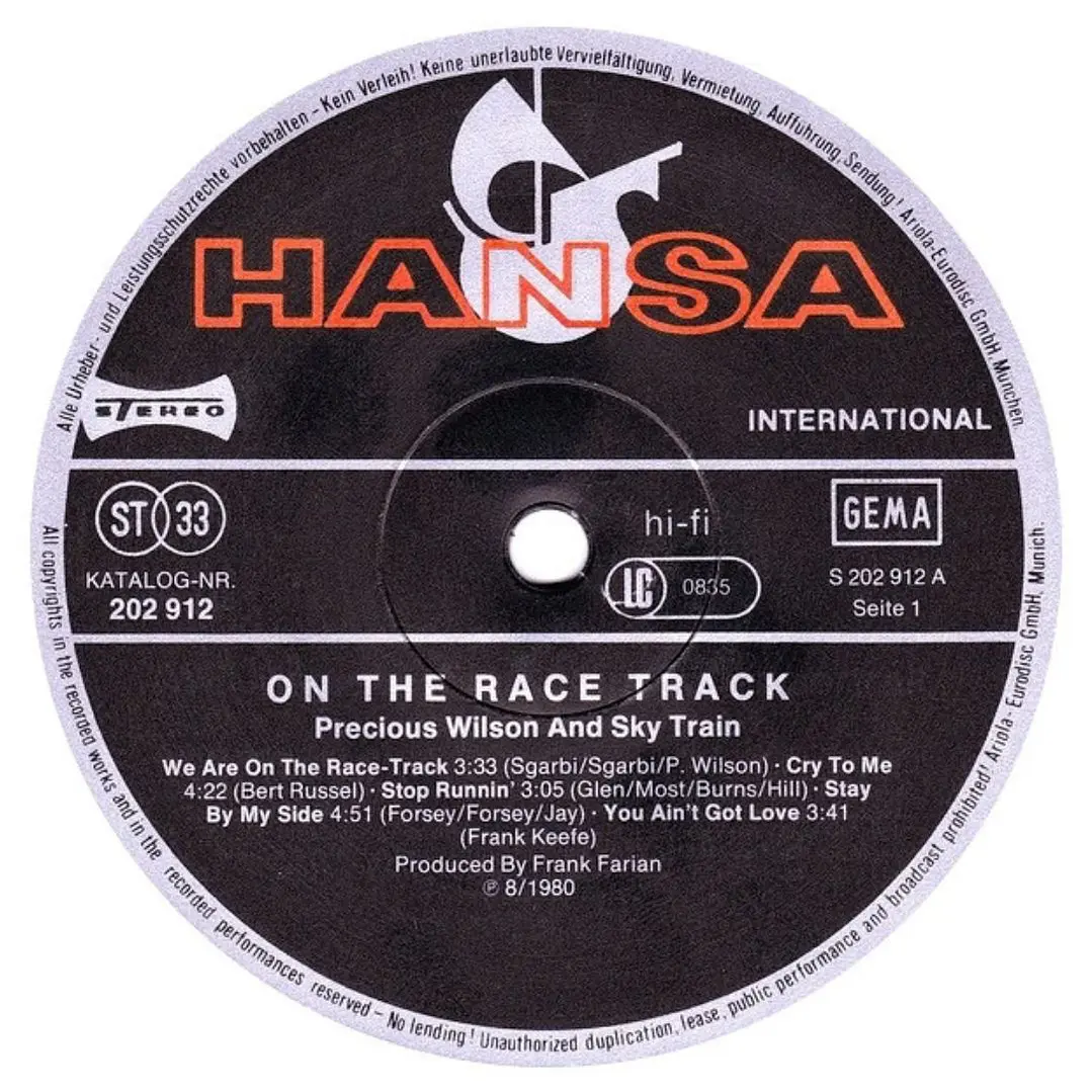 PRECIOUS WILSON - ON THE RACE TRACK / VINILO USADO 5