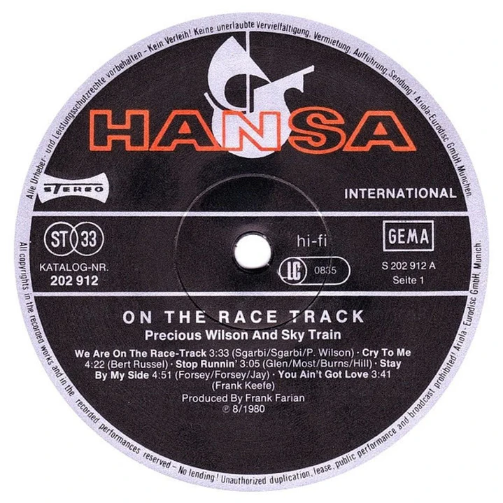 PRECIOUS WILSON - ON THE RACE TRACK / VINILO USADO 5