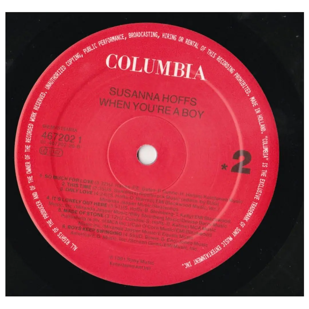 SUSANNA HOFFS - WHEN YOU'RE A BOY / VINILO USADO 6