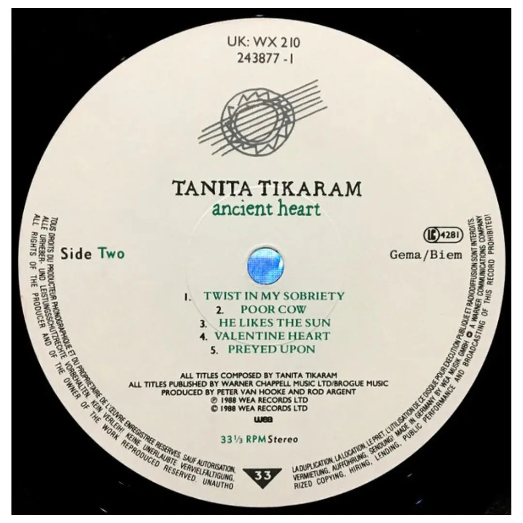 TANITA TIKARAM - ANCIENT HEART / VINILO USADO 6