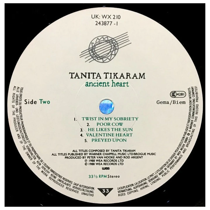 TANITA TIKARAM - ANCIENT HEART / VINILO USADO 6