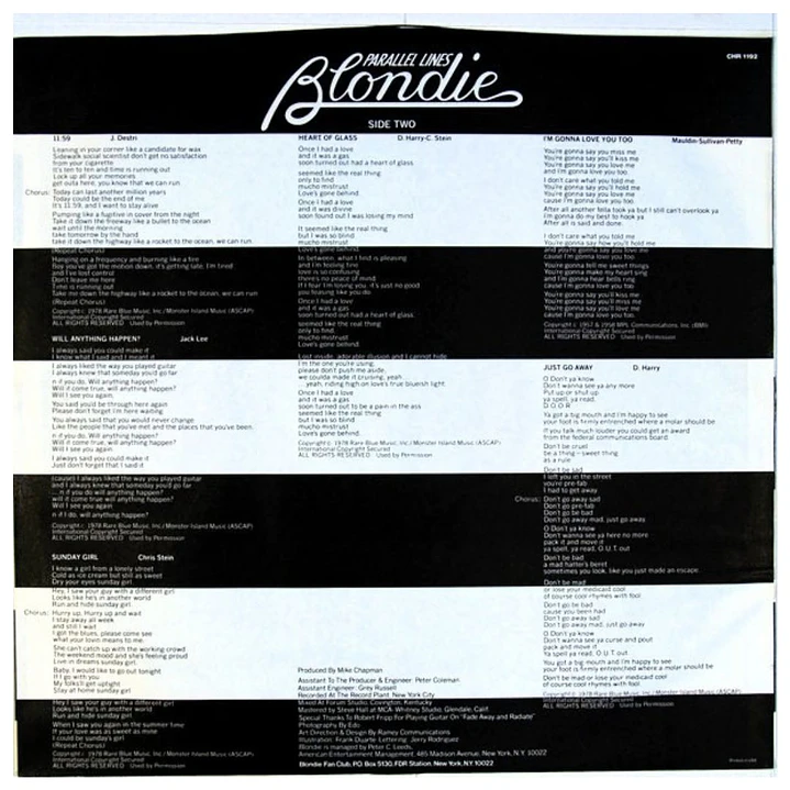BLONDIE - PARALLEL LINES / VINILO USADO 4