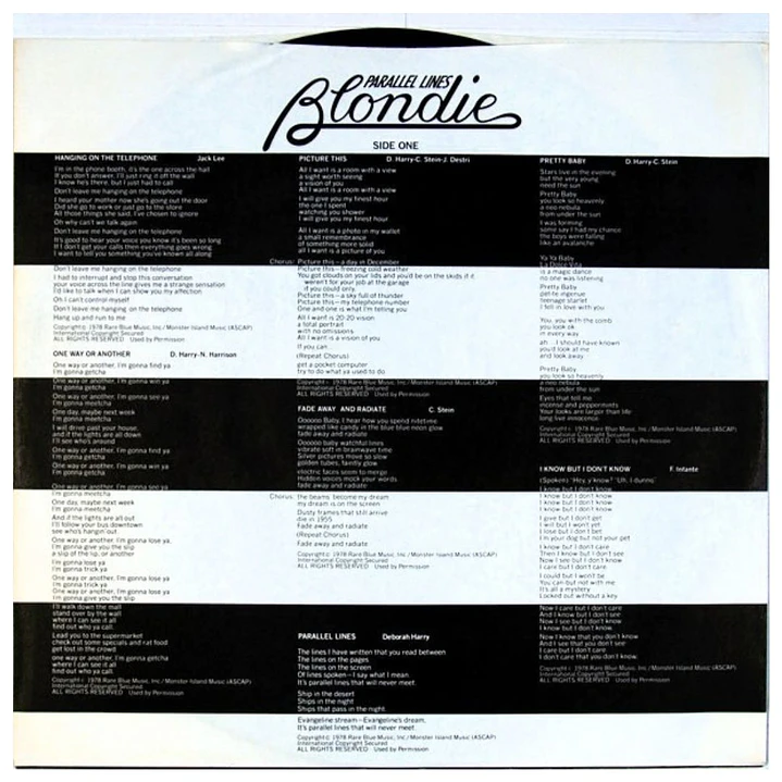 BLONDIE - PARALLEL LINES / VINILO USADO 3