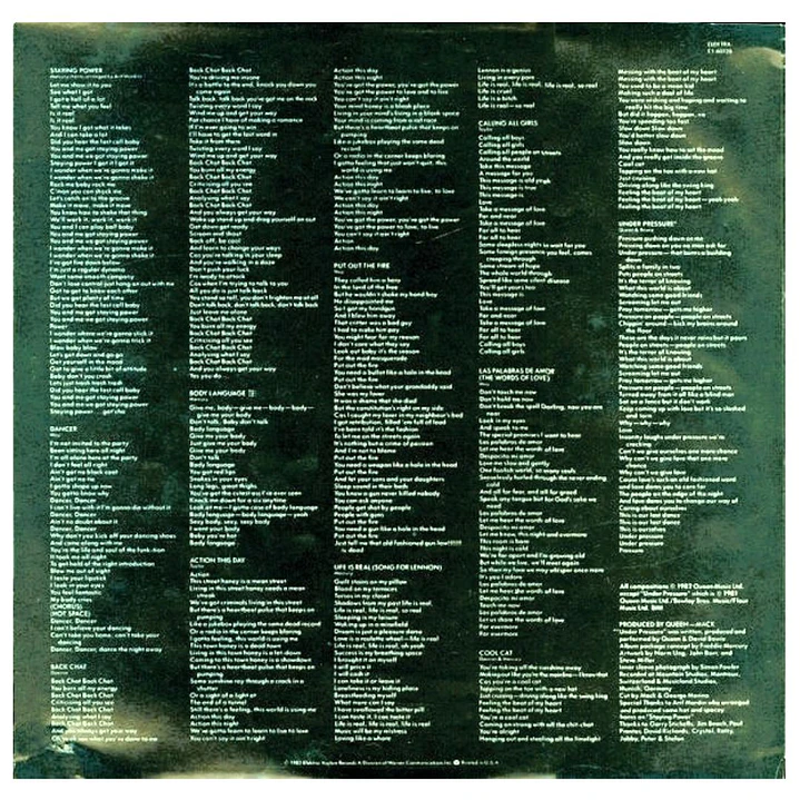 QUEEN - HOT SPACE / VINILO USADO 4